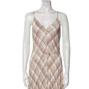 Vince  Plaid Print Midi Length Dress
